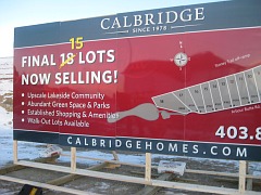 Calgary billboard size construction sign on large skid